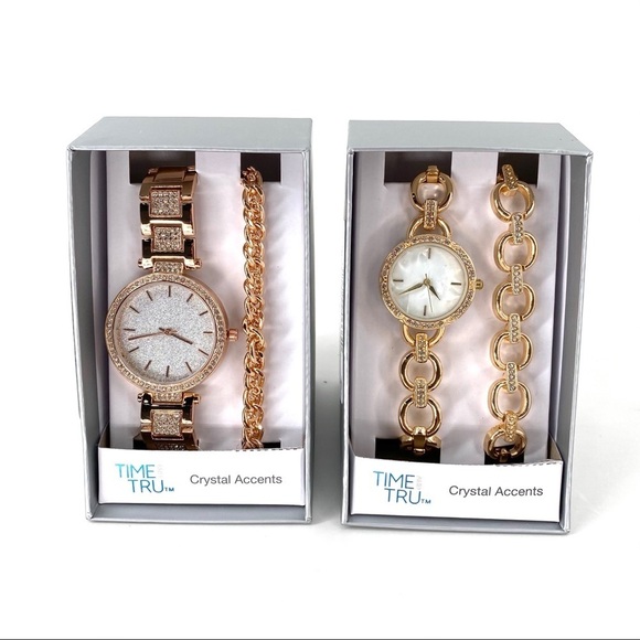 Time and Tru Women's Gold Tone Watches - 2 Pieces - Picture 1 of 4